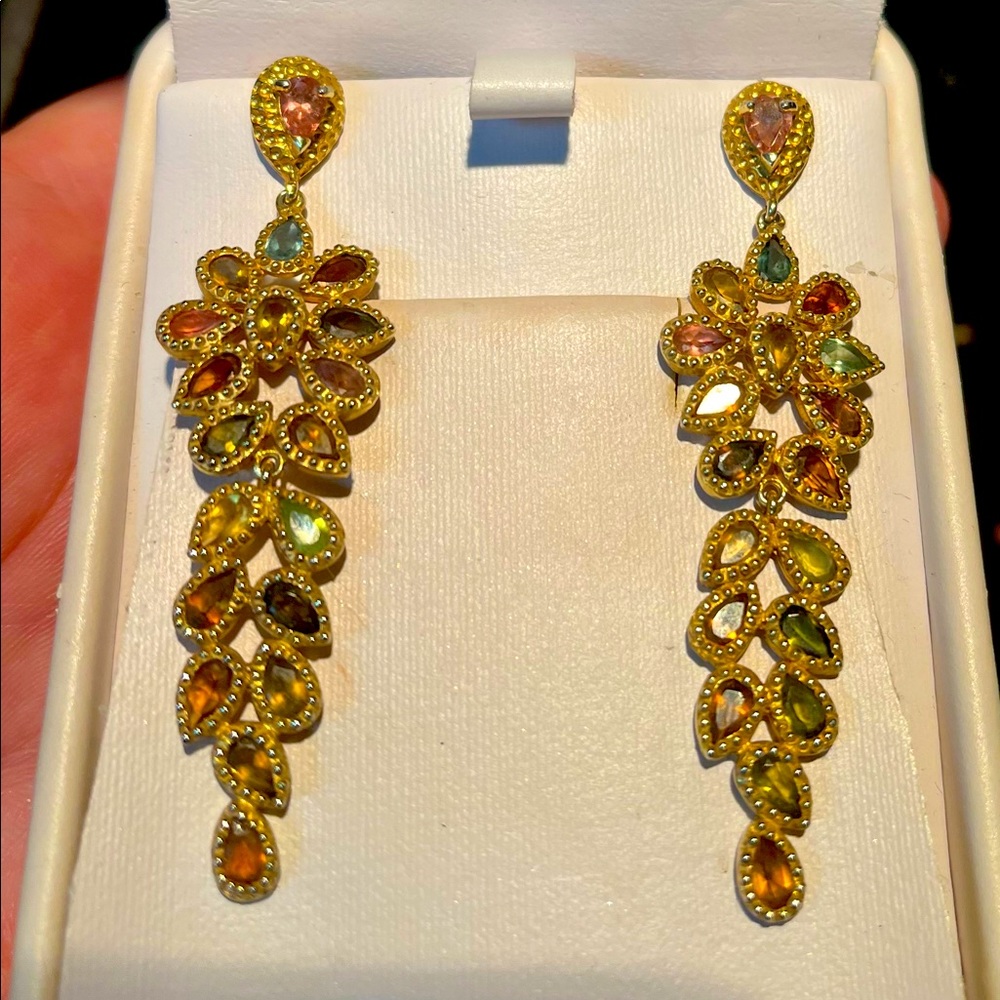 Tourmaline Gold plated Sterling Earrings